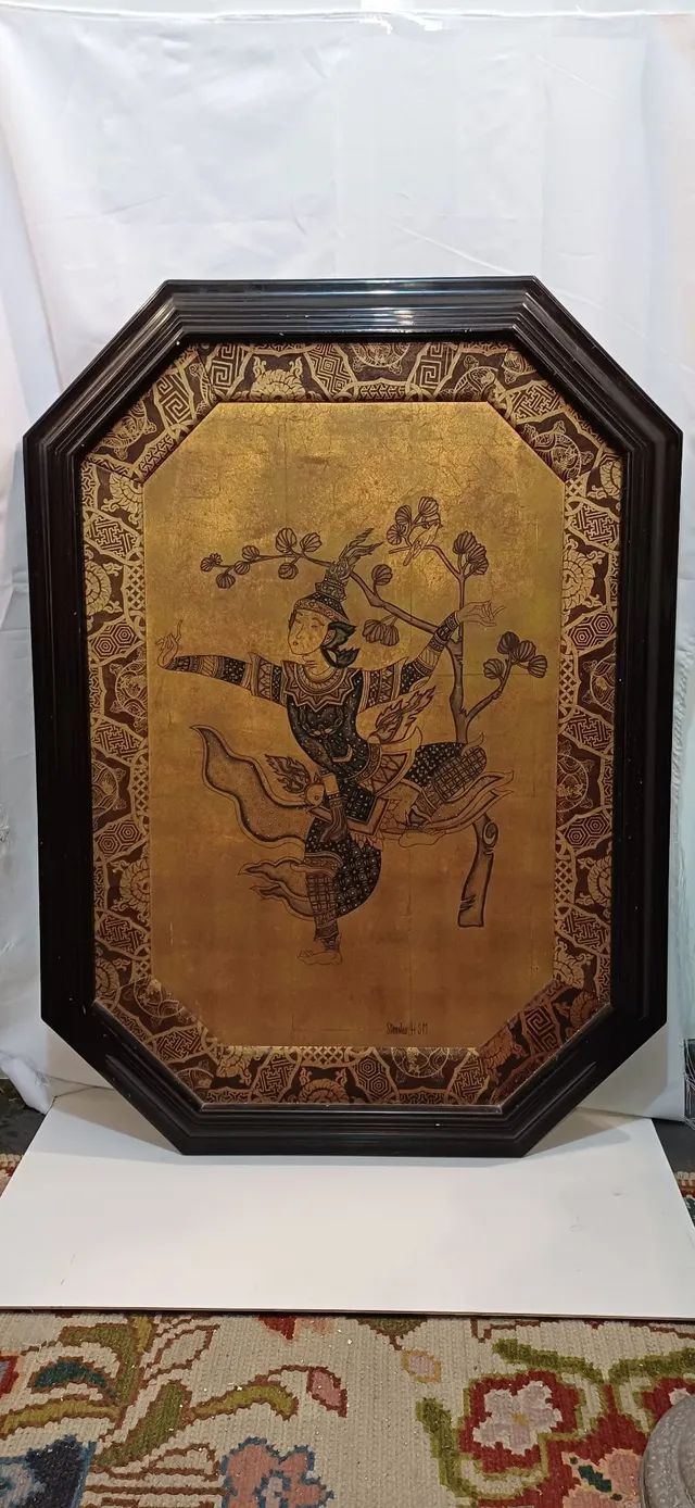 Quadro antigo oriental grande assinado stanislao 