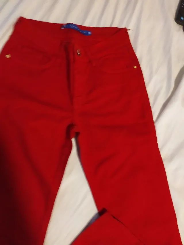 Calça jeans vermelha 38 - Foto 5