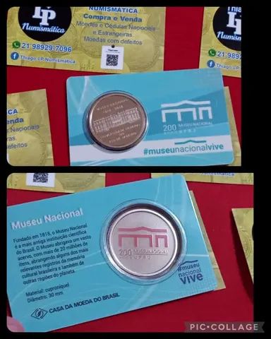 2 Medalhas Bicentenaria 200 Anos + Museu Nacional de 200 Anos