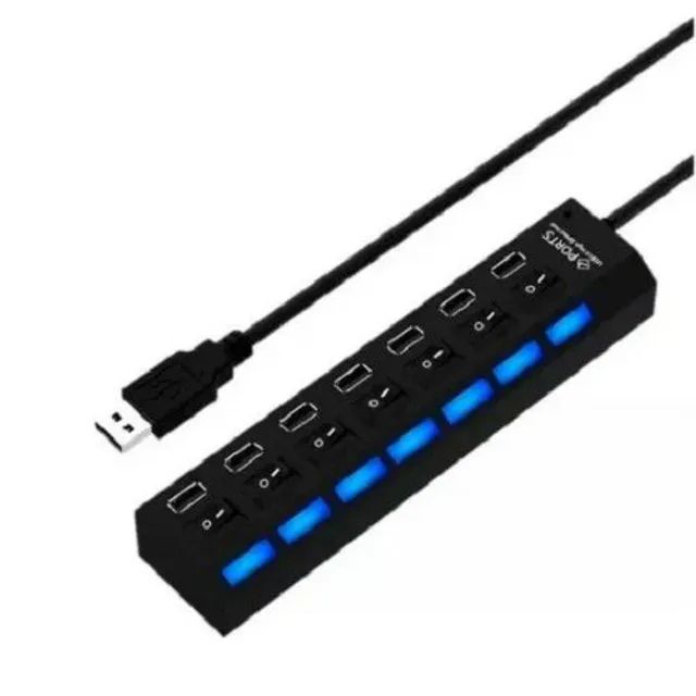 Hub Usb 7 portas 2.0 com interruptor - Foto 2