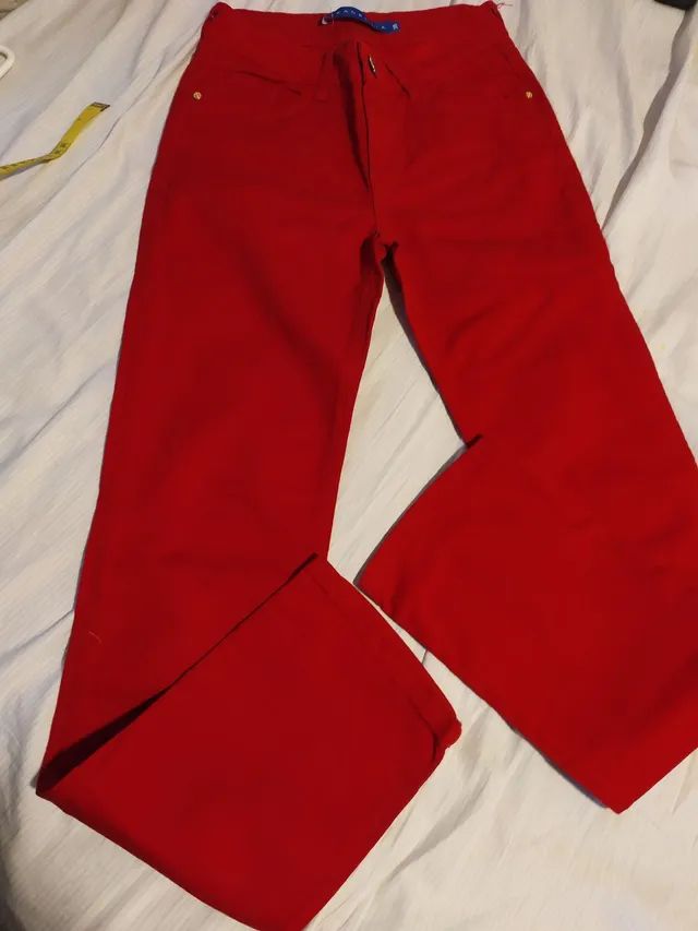 Calça jeans vermelha 38
