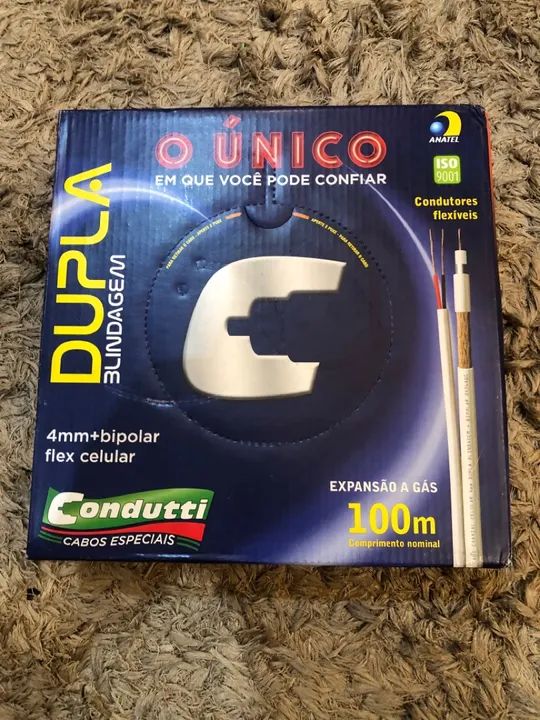 Cabo Coaxial P/ Cftv Hibrido 4mm 100m