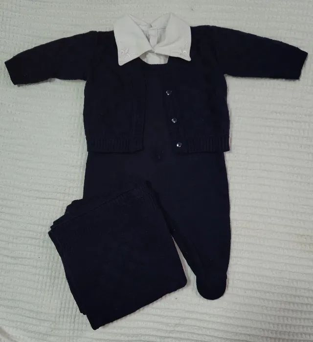 Saída Maternidade Azul Tricot - Foto 2