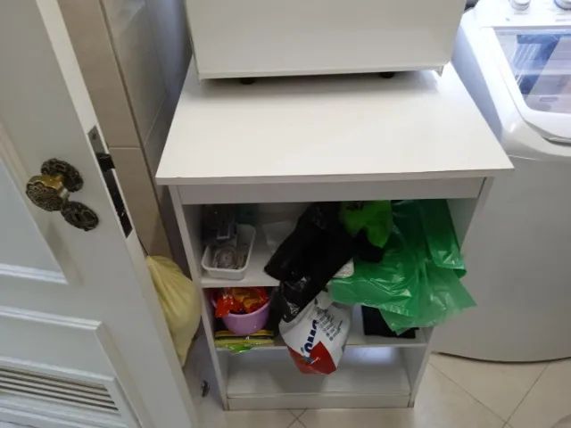 Aparador c/ 2 prateleiras em MDF Branco 96 cm x 60 cm x 90 cm - Foto 3