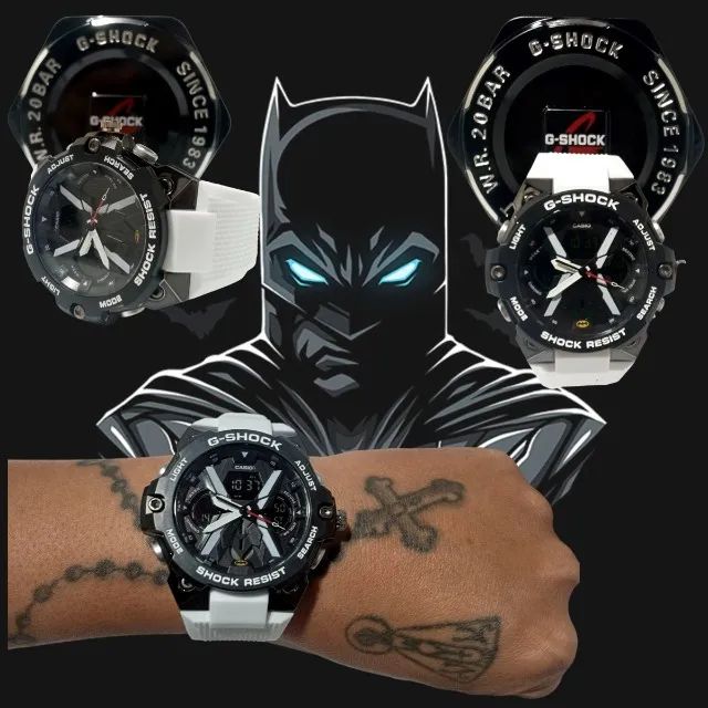 G-shock Casio Batman kit Branco + Preto estojo de aço  - Foto 3