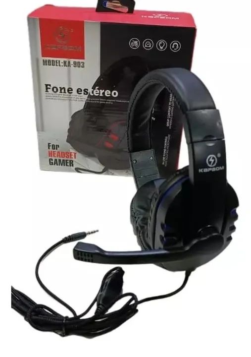 Fone De Ouvido Gamer Headset Ka903 Com Fio E Microfone Cor Vermelho Cor da luz Vermelho - Foto 6