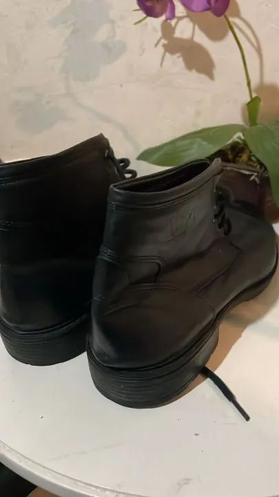 Bota de Couro Masculina Preta 45