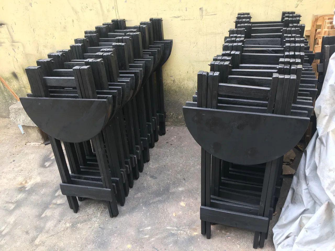 Mesa bistrô dobrável madeira 