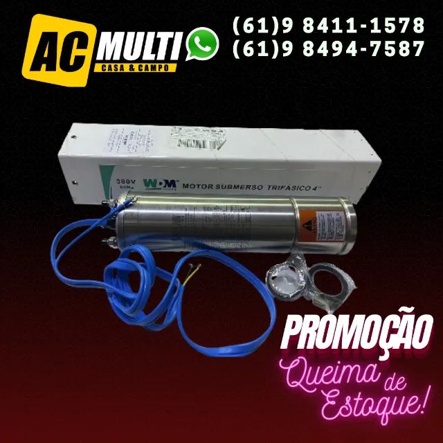 Motor de bomba palito caneta MTR 4TRIF 0,75CV 380V 60HZ wdm