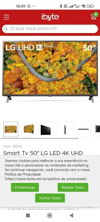 TV smart LG 50 polegadas