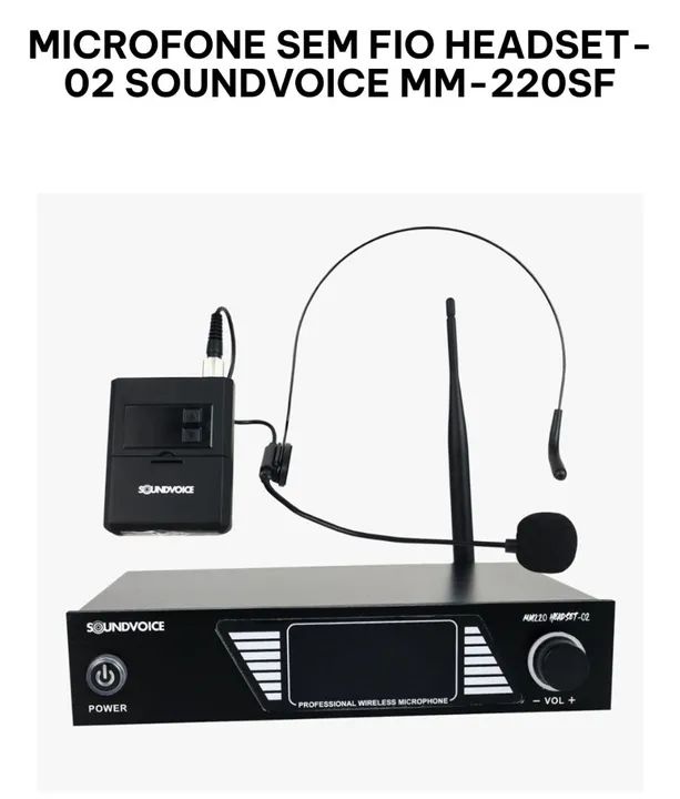 Microfone  Sem Fio Soundvoice MM-220 SF (Duplo, lapela e headset) - Foto 2