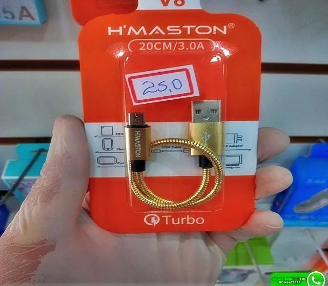 Cabos Micro usb 20cm Reforçado de Aço 