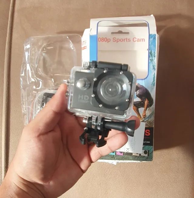 Câmera de ação 1080 + acessórios (Ideal para motovlogs)