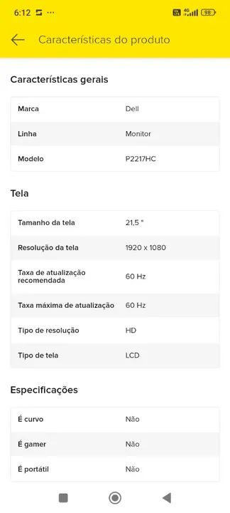 Monitor Dell 21.5 polegadas (p2217hc) - Foto 6
