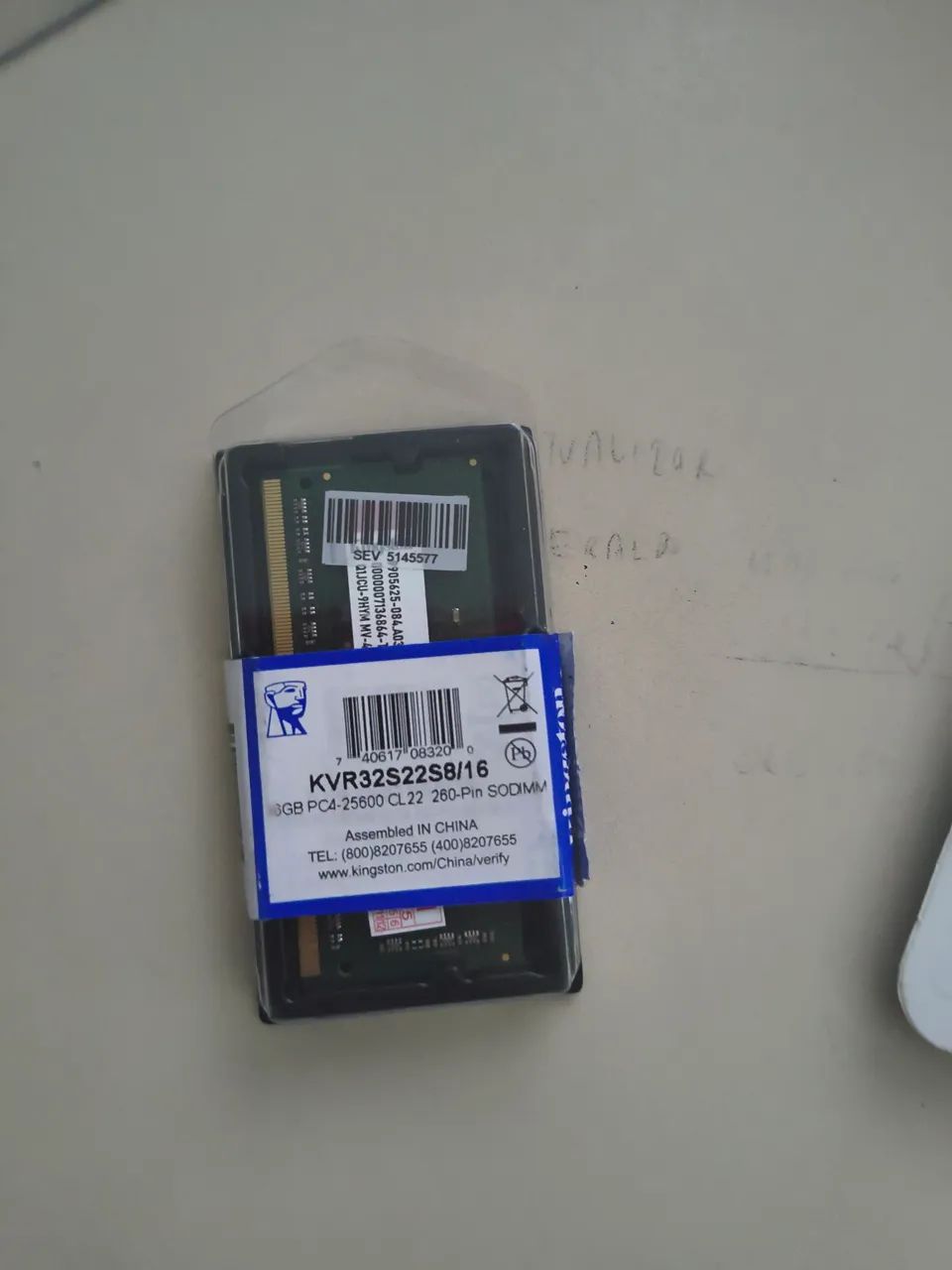 16GB Memory for Notebook Kingston DDR4 3200 Kvr32s22s8/1664330127623041120