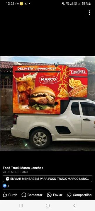 Vende food truck para picape simples. De trabalhar lado de dentro 