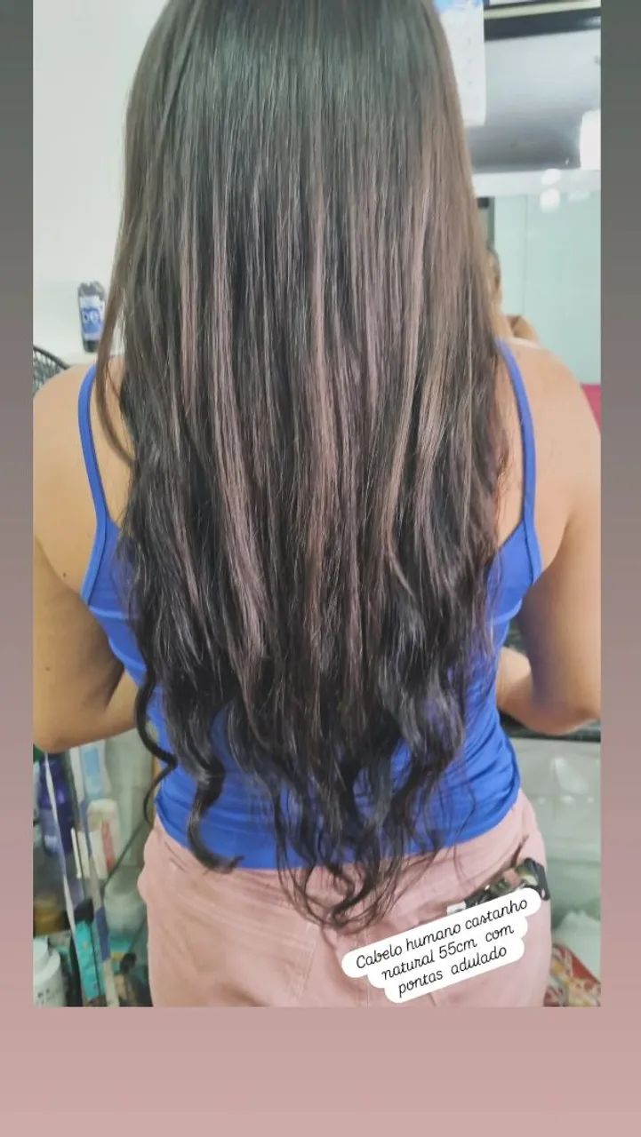 Cabelo Humano Castanho Natural 55cm - Foto 2