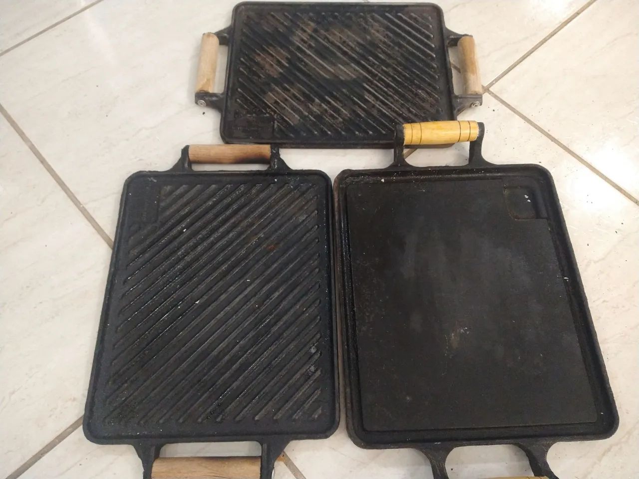 Chapas de ferro fundido para grelhar 03 Pecas por RS 139,00