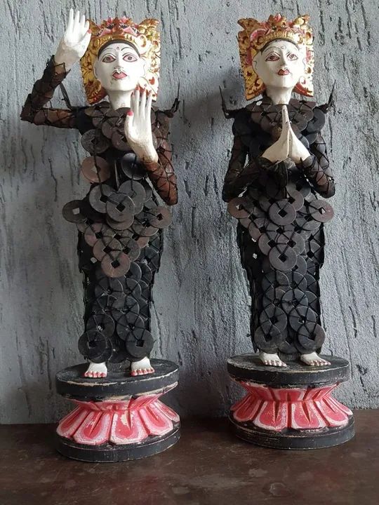 Par de casal balinês de madeira é ferro  - Foto 4