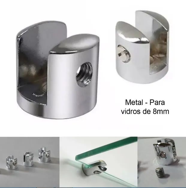 Prateleira de Vidro Canto Chanfrada 20 x 20 cm Incolor com suporte  - Foto 3
