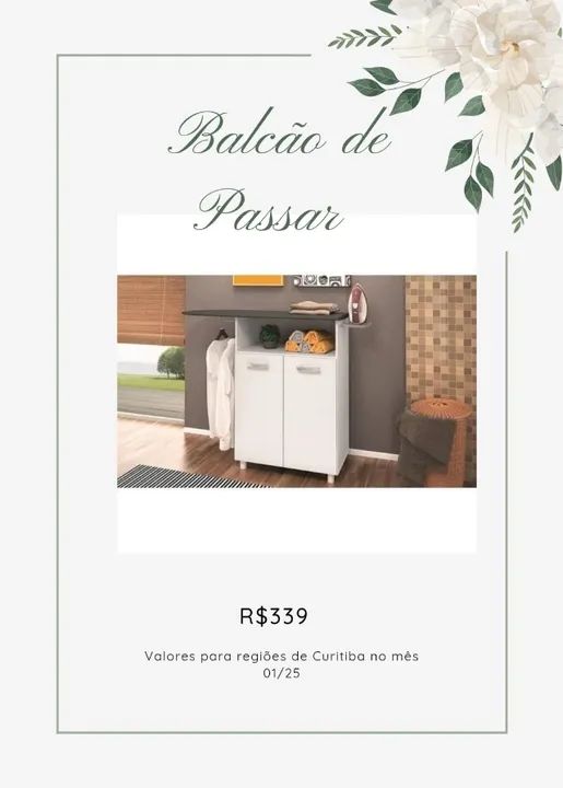 Promoção Balcao de Passar Roupa - 22/01/25  
