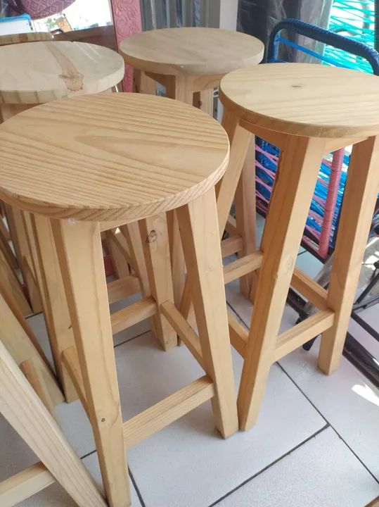 Banqueta altas madeira novas - Foto 2