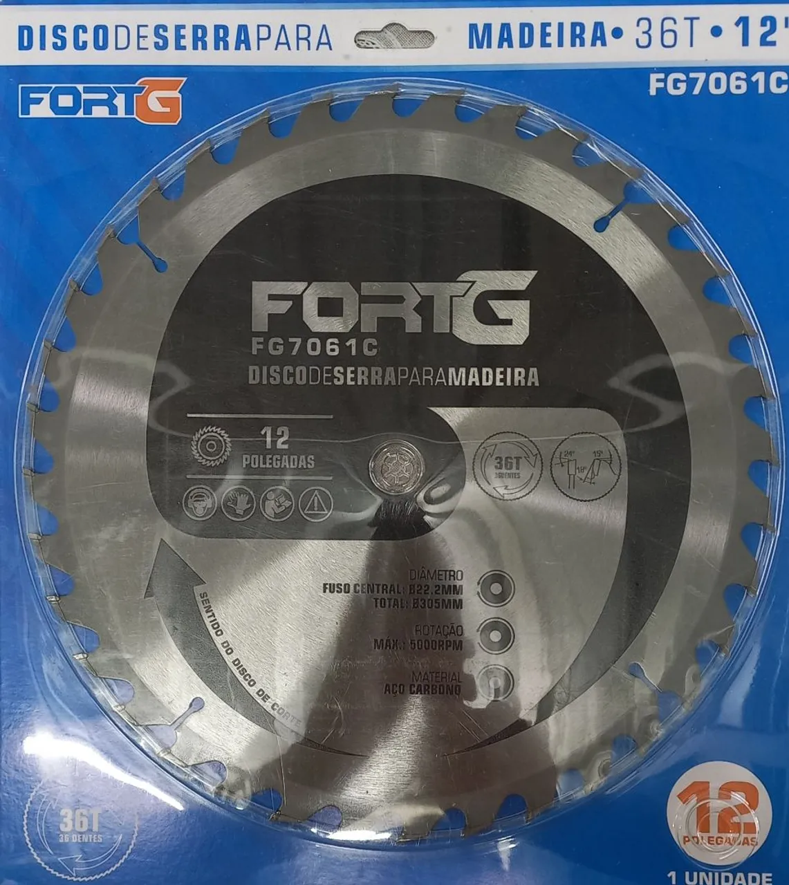 Disco de Serra para Madeira Fortg 12'' 36 Dentes