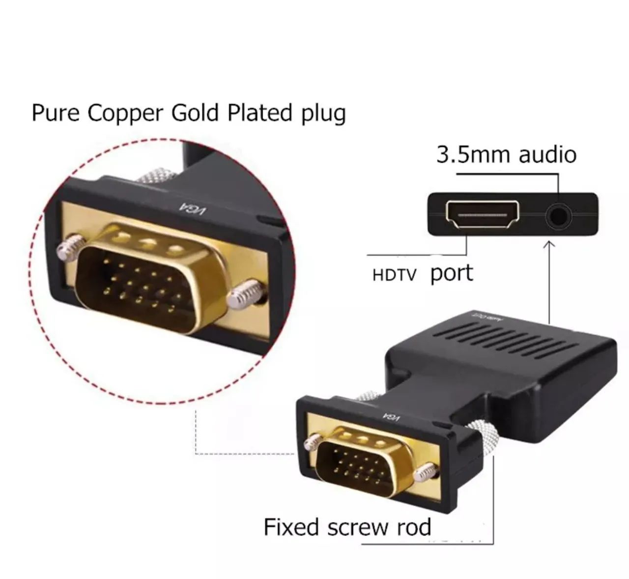 Conversor HDMI para VGA - Plug and Play - Foto 4