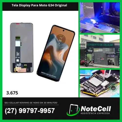Tela Display Para Moto G34 Original- Instalação Expressa Em 30 Minutos!