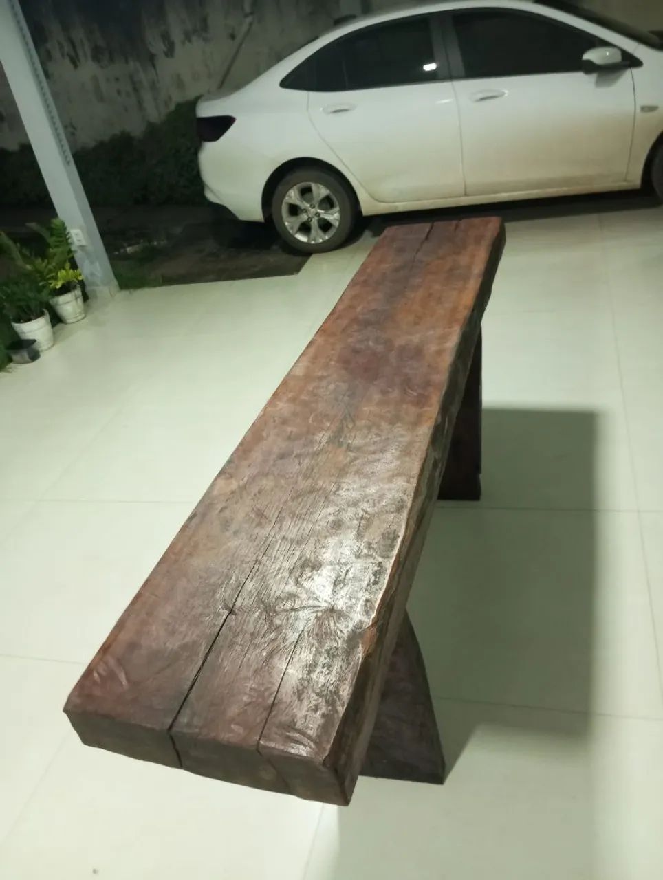 Banqueta rústica de madeira - Foto 3