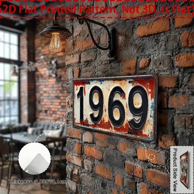 Placa Decorativa Estilo Vintage 1969 - Foto 5