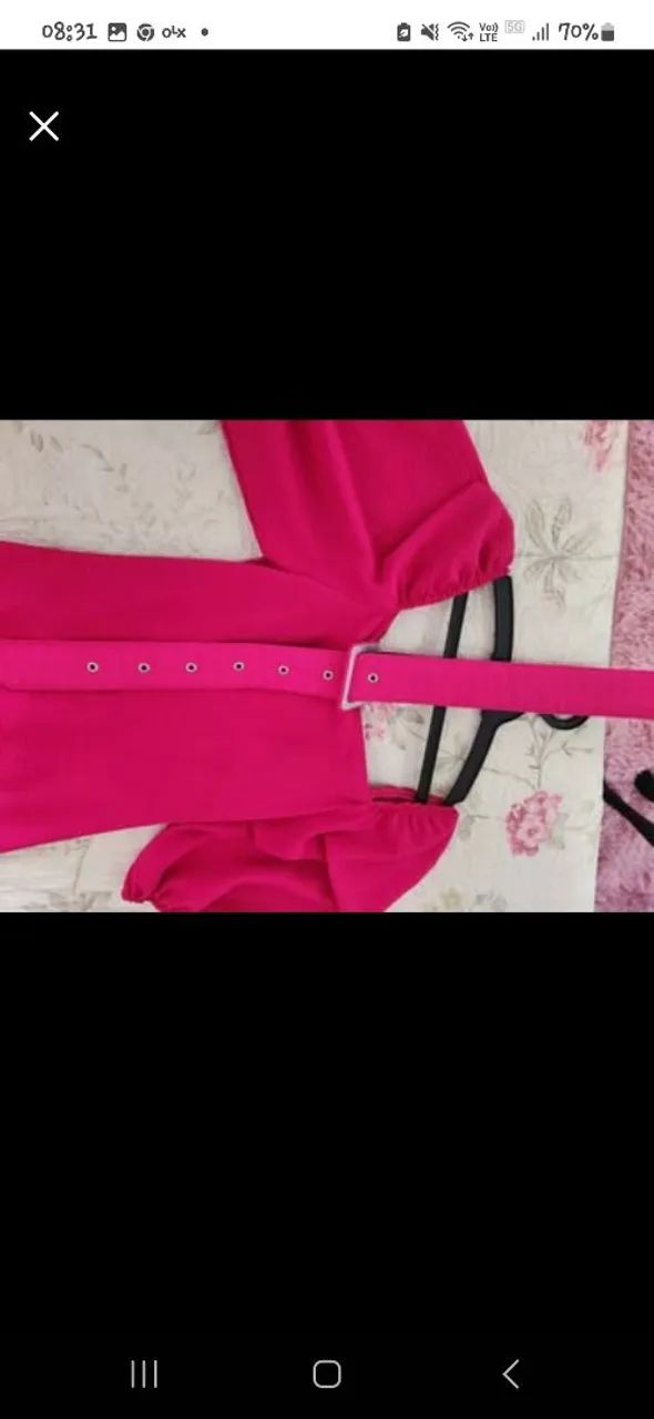 Vestido rosa com manga bufante - Foto 5