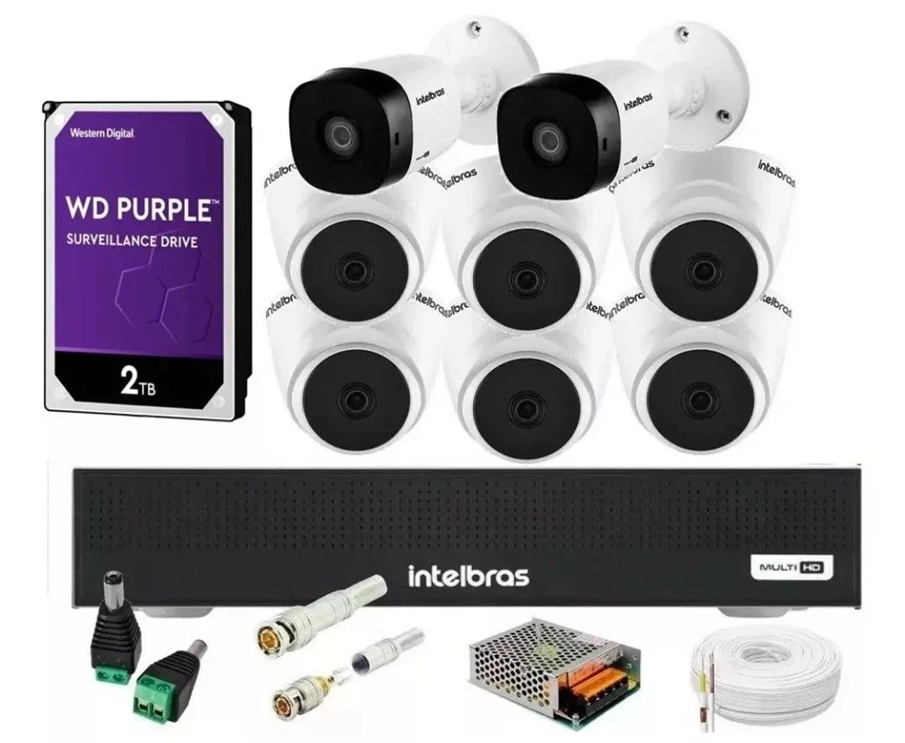 Kit 8 câmeras  intelbras  instalado.