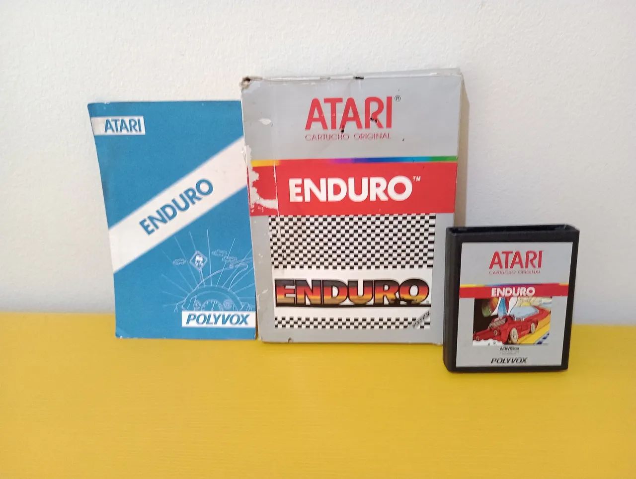 Jogo Atari Enduro Cartucho Original Polyvox Completo