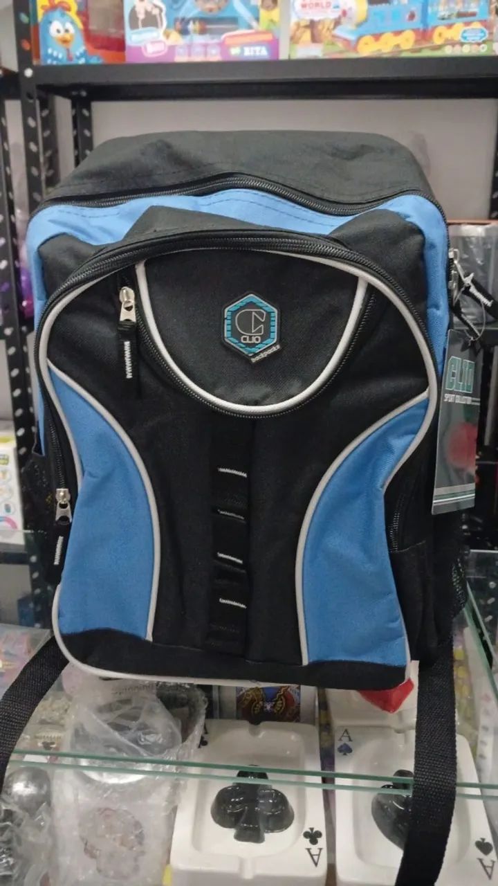 Mochila de Costas em Poliéster Clio Azul e Preta