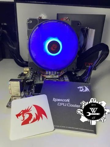 Cooler Para Processador Redragon TYR, LED Azul, Intel e AMD, 120mm, Novo, Lacrado - Foto 3