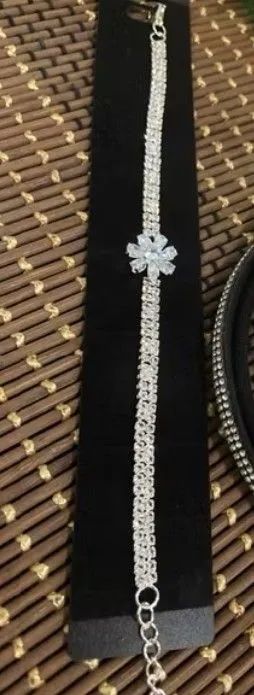 Pulseira feminina strass 