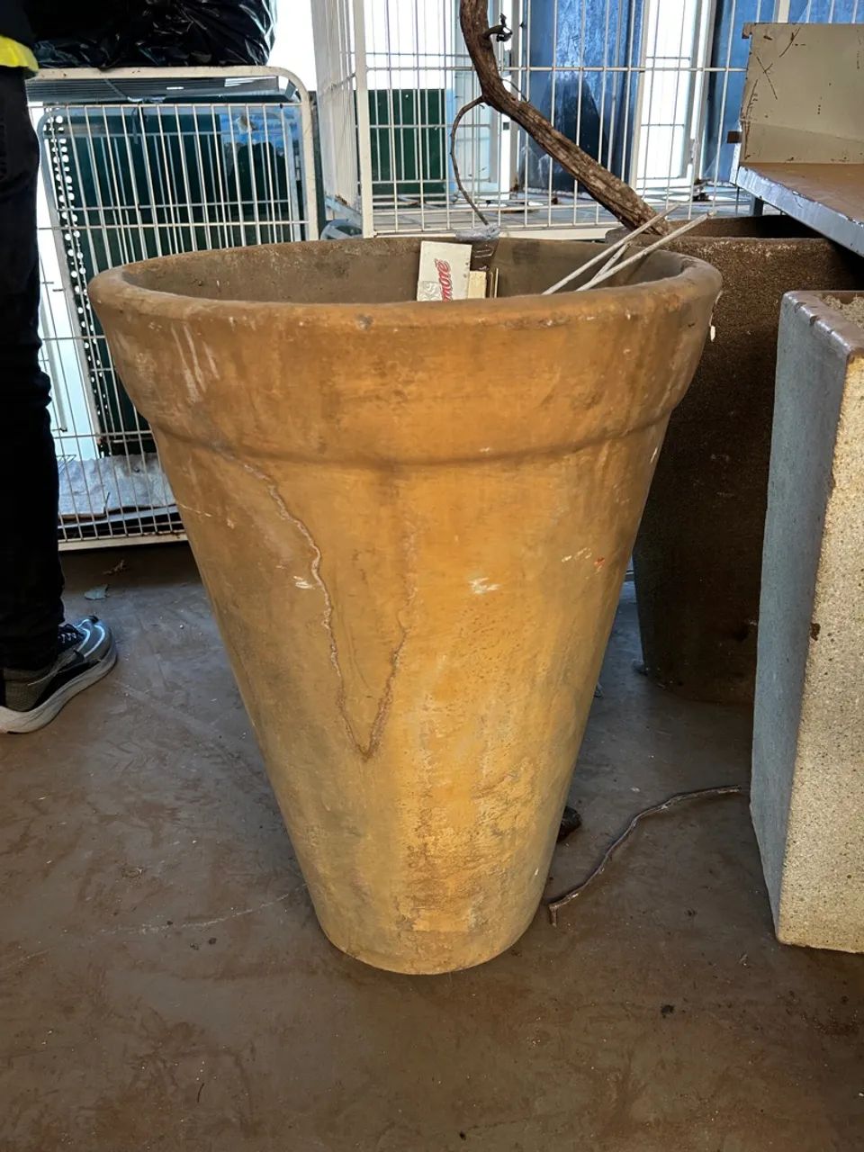 Vaso de planta grande em cimento