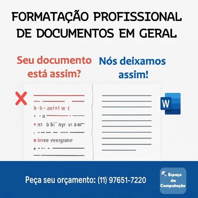 Recuperamos a Formatação do seu Documento no Word ou Excel