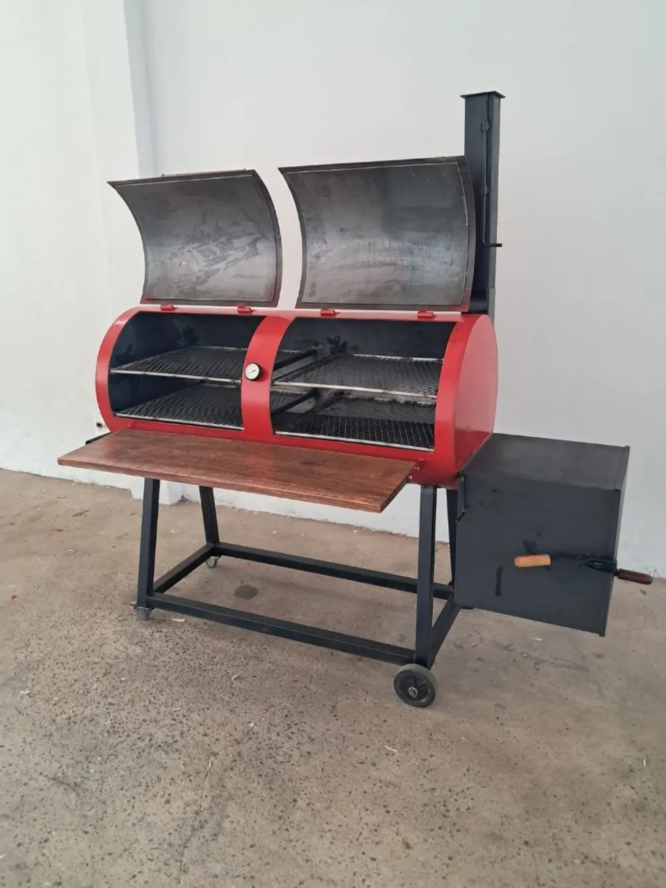Pit Smoker dupla de Aço