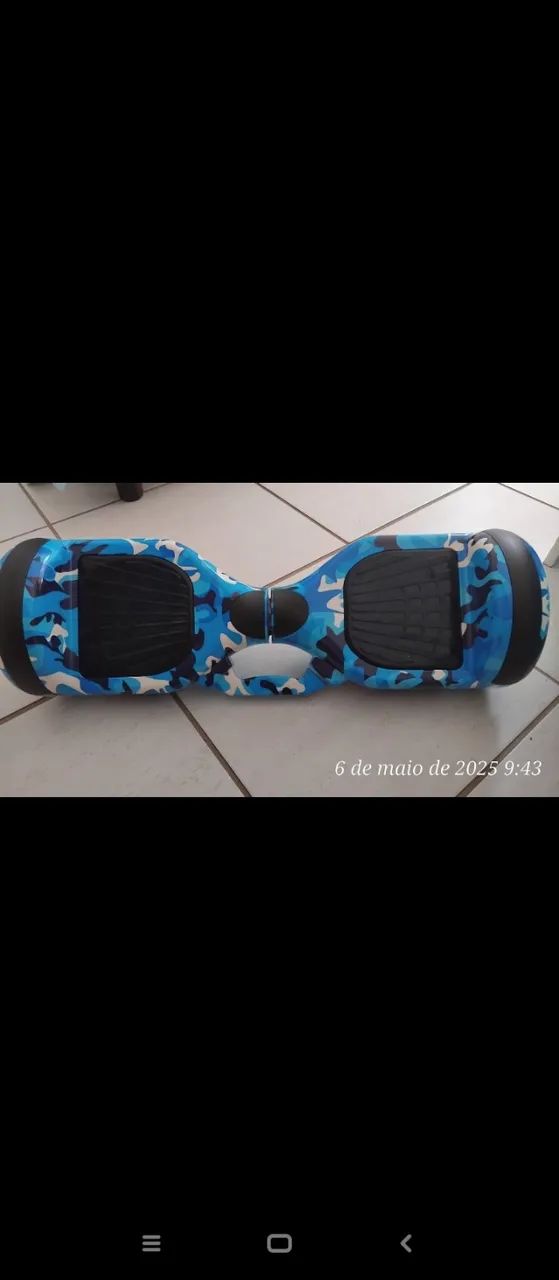 Hoverboard Skate Elétrico Smart Balance Wheel 6,5 Polegadas com Bluetooth - Azul Camuflado