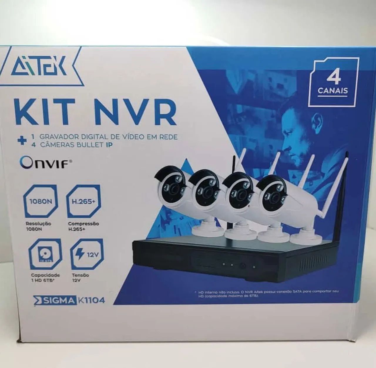 Kit NVR 4 Canais ATEK Sigma K1104 - 1080p H.265+ - Foto 2
