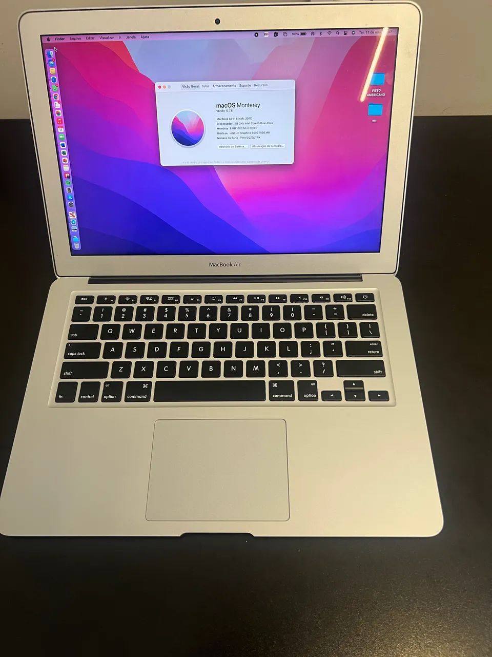 MacBook Air 13? 2017 - i5 8GB SSD 128GB - IMPECÁVEL, Caixa e nota
