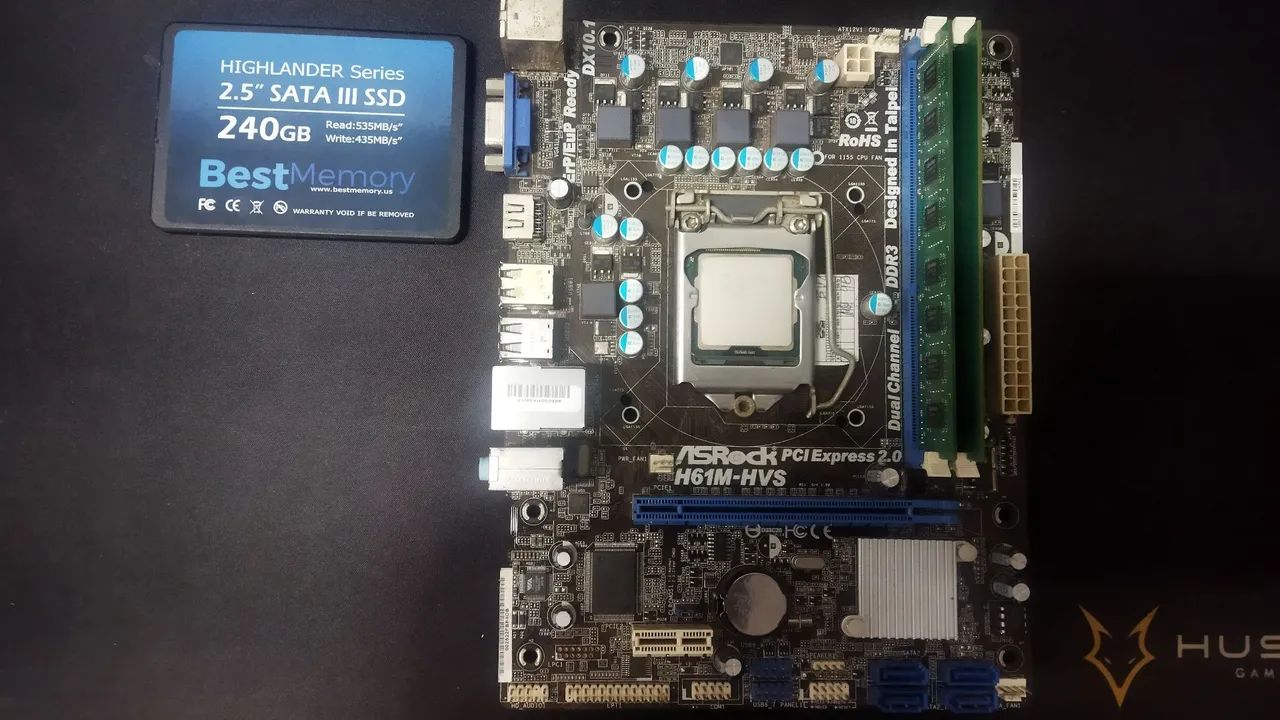 Kit ASRock H61M-HVS + I3 + 240gb SSD