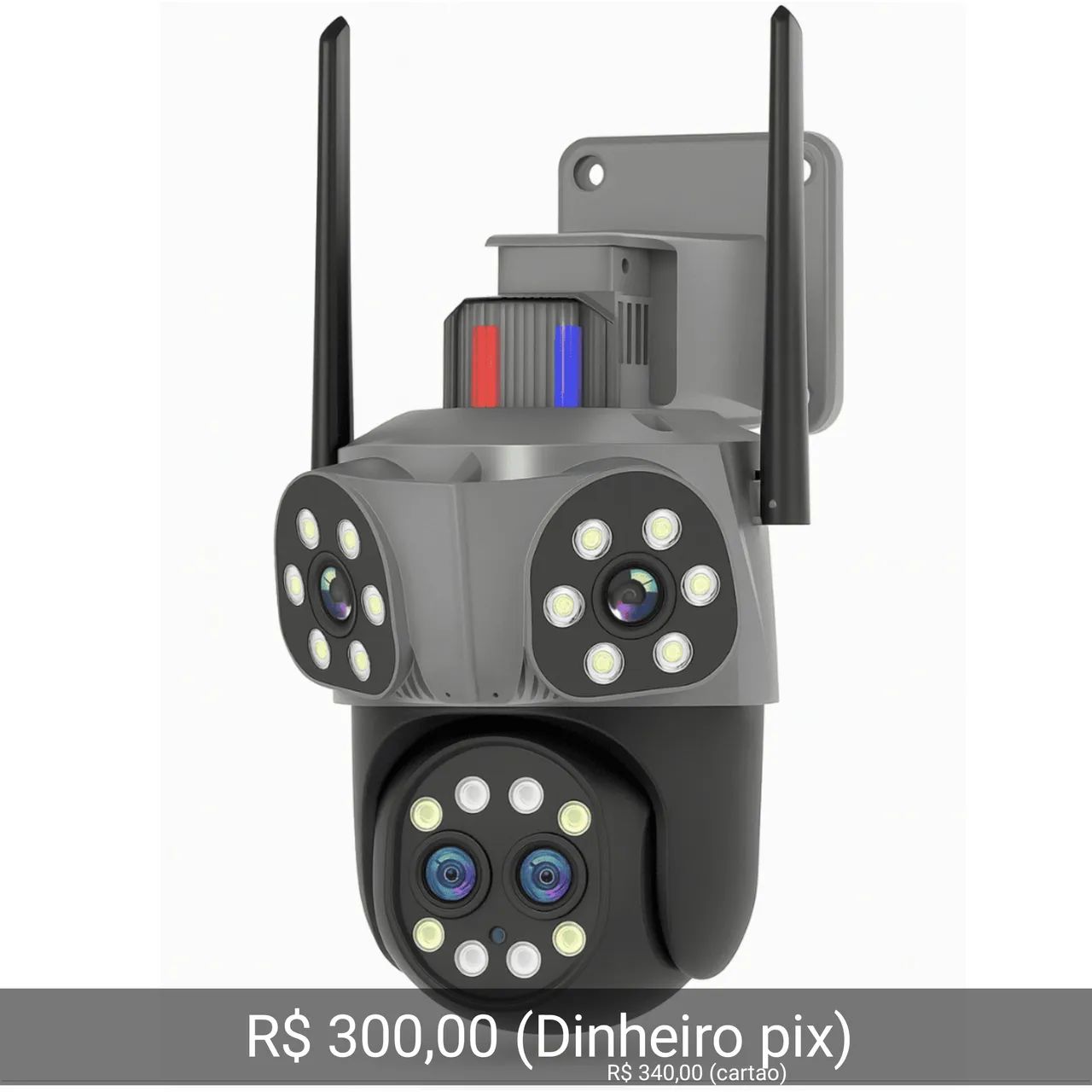 Camera de segurança prova dagua wifi lente tripla 3 em  1 filmadora 360