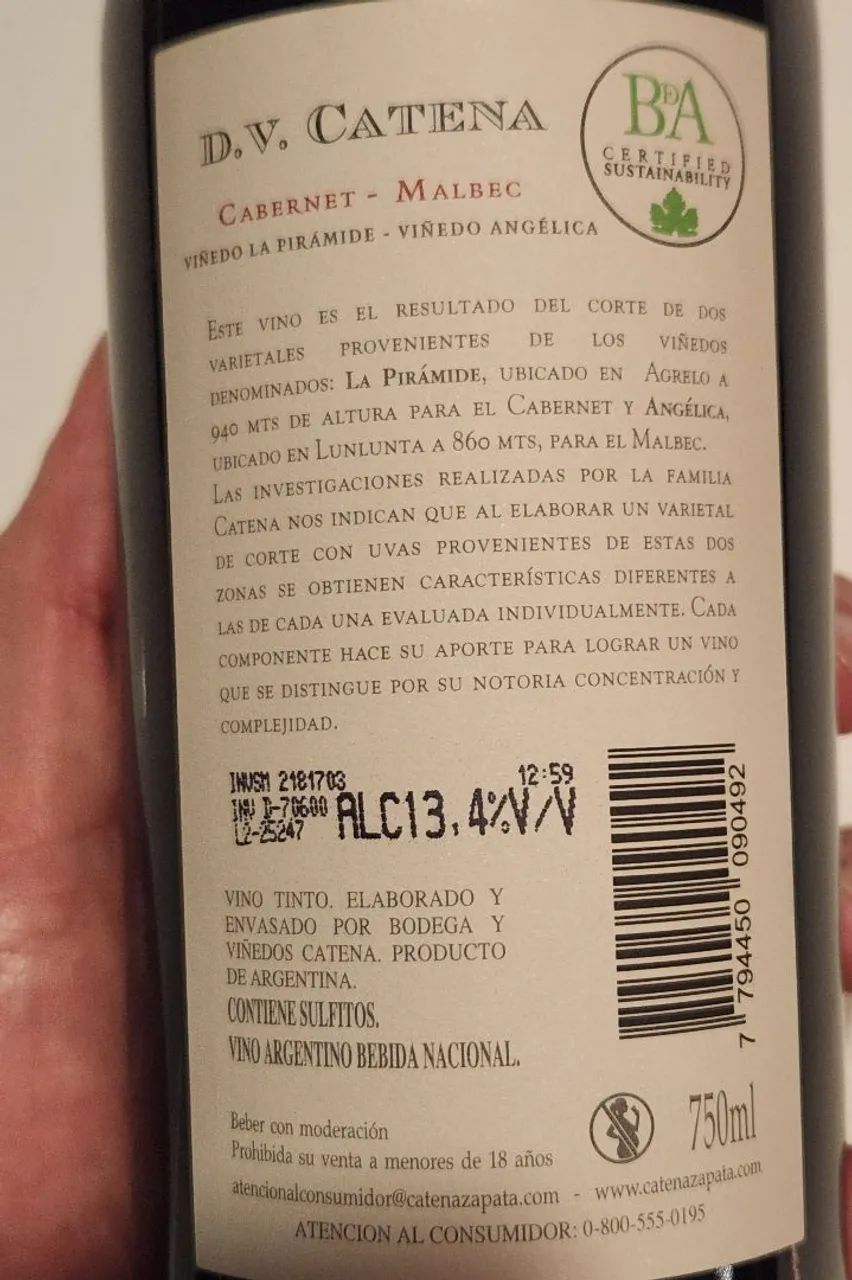 Vinho DV Catena Cabernet Malbec - Foto 4