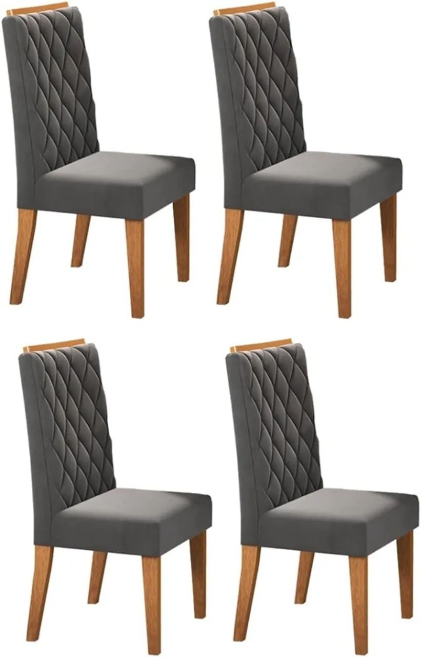 Conjunto Com 4 Cadeiras Para Sala De Jantar