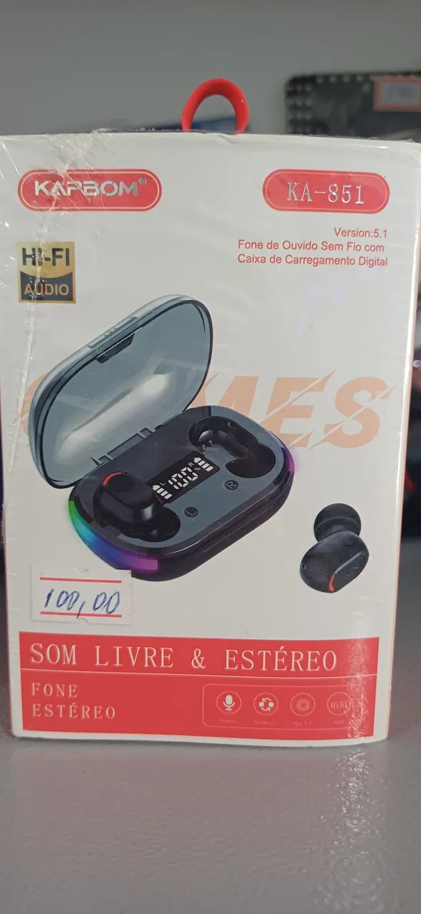 Fone de Ouvido Bluetooth Karbom KA-851 - Som Livre e Estéreo