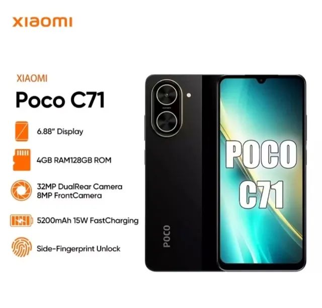 【新品】Xiaomi POCO C71 スマートフォン 4GB+128GB CELULAR XIAOMI POCO C71 128GB 4GB RAM AZUL | Lojas Premium