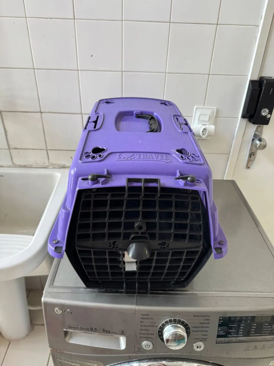 Par de caixas de transporte para pets - semi-novas - rosa e lilás - Foto 2